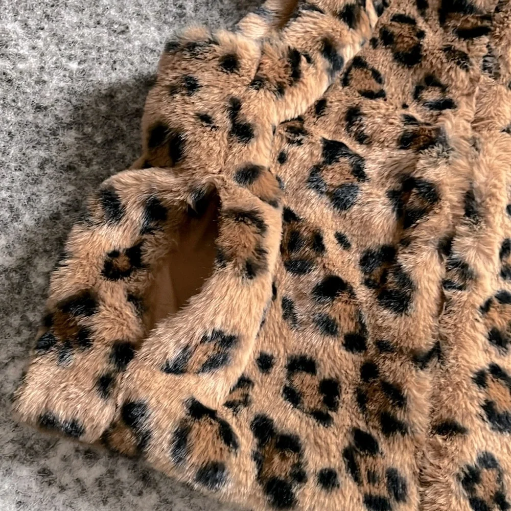 J.Crew Girls’ Leopard Faux Fur Vest—XS